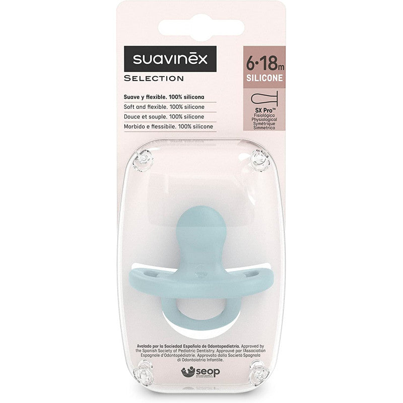 Suavinex - Ciuccio in Silicone 100% - 6/18 Mesi - Aqua - 2