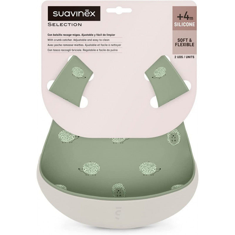 Suavinex - Confezione 2 Bavaglini in Silicone - Verde - 2