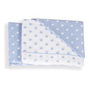 Italbaby - Set Lenzuolino Per Lettino Pois Azzurro