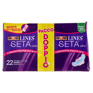 Lines Assorbenti Seta Ultra Lungo con Ali 16 pezzi