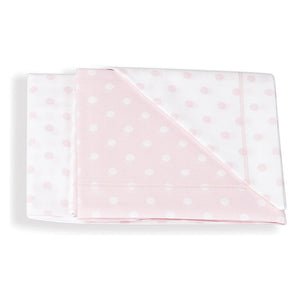 Italbaby - Set Lenzuolino Per Lettino Pois Rosa