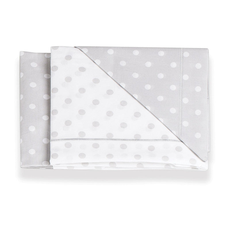Italbaby - Set Lenzuolino Per Lettino Pois Grigio