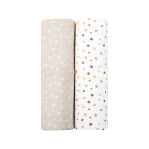 Kikka Boo - Set 2 Mussole in Cotone - Dots Beige