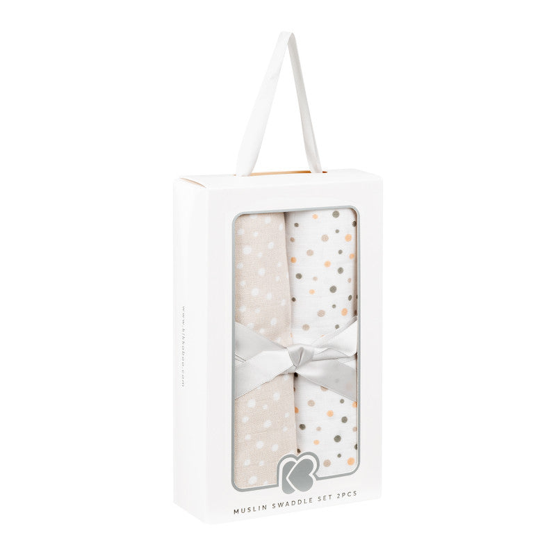 Kikka Boo - Set 2 Mussole in Cotone - Dots Beige - 2