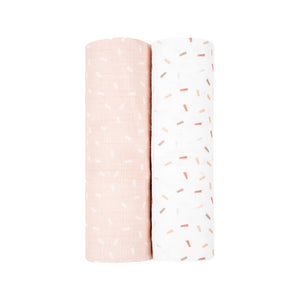 Kikka Boo - Set 2 Mussole in Cotone - Pink