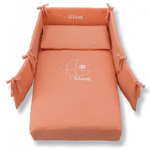 Set Glammy In Mussole Di Cotone Coral