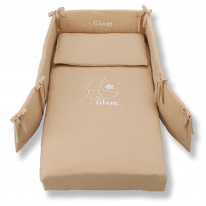 Set Glammy In Mussole Di Cotone Avana