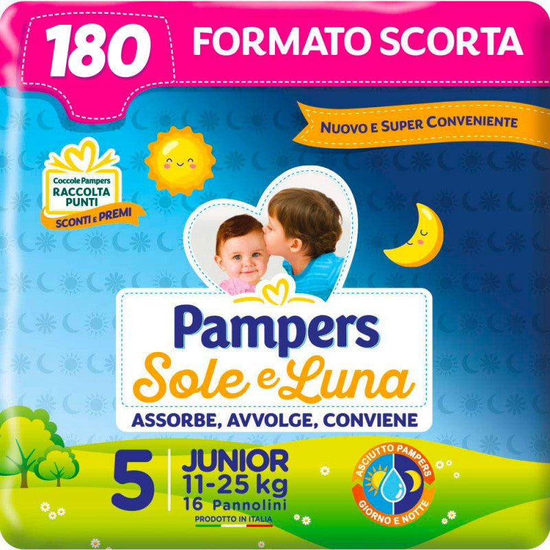 Pannolini Pampers Sole e Luna Misura 5 - Pacco Scorta