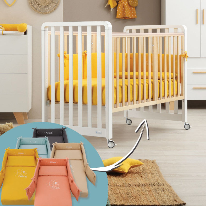 Lettino Glam Bianco Naturale con Piumone Glammy