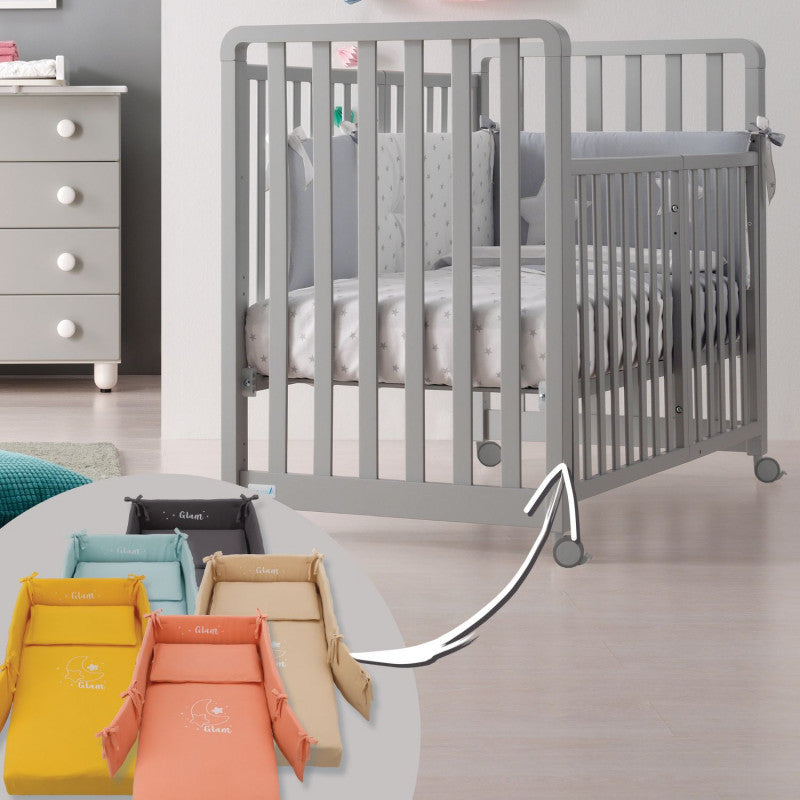 Lettino Glam Grigio con Piumone Glammy