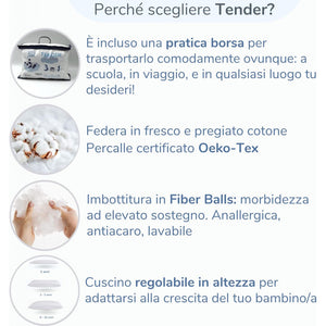 Cuscino Lettino Bambino con Altezza Regolabile Tender - 3