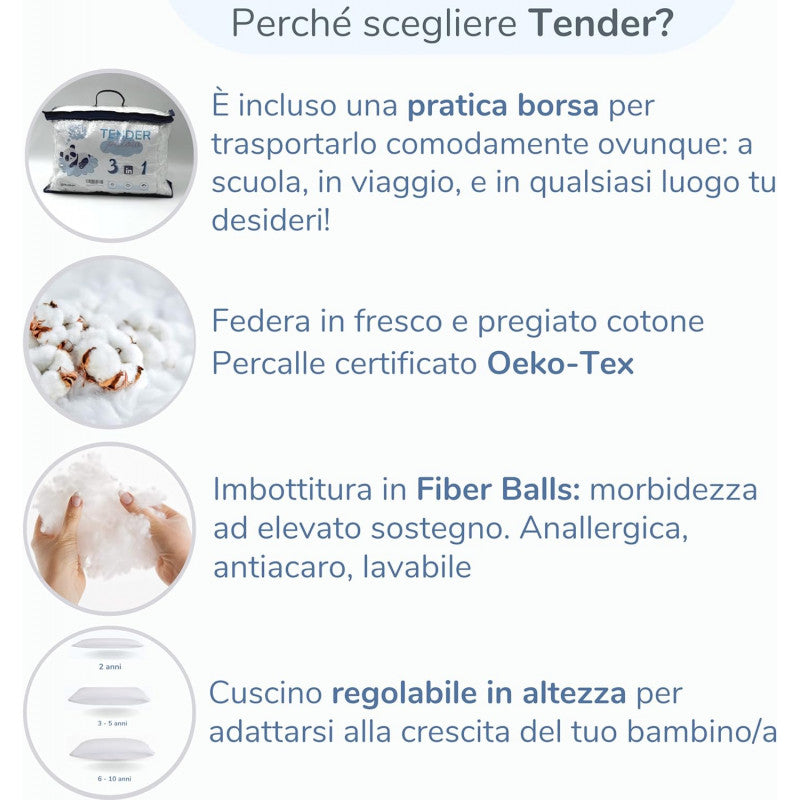 Cuscino Lettino Bambino con Altezza Regolabile Tender - 3