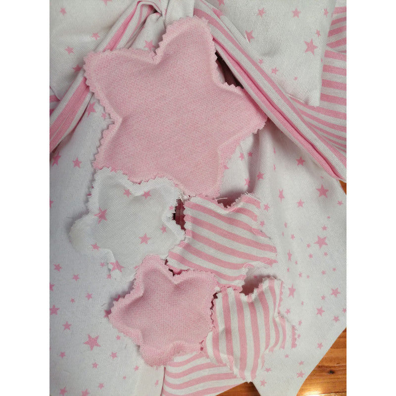Fiocco Nascita Artigianale Rosa e Bianco - 2