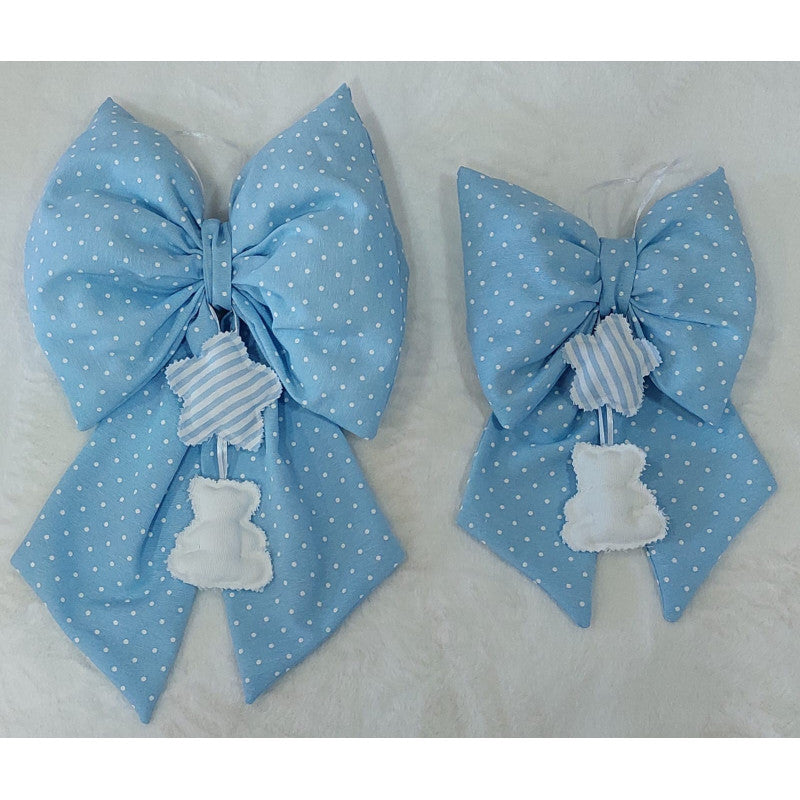 Set Fiocchi Nascita Artigianale Orsetti Azzurro