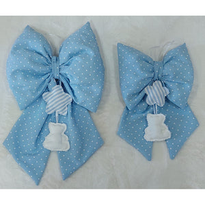 Set Fiocchi Nascita Artigianale Stelle Azzurro - 2