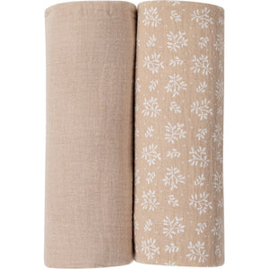 Set 2 mussole in cotone - BUBABA - Beige