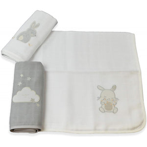Set di 3 Mussole Ricamate ItalBaby