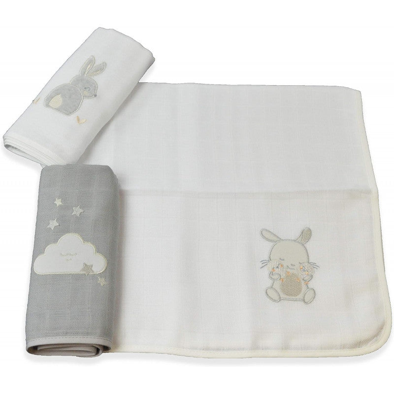 Set di 3 Mussole Ricamate ItalBaby