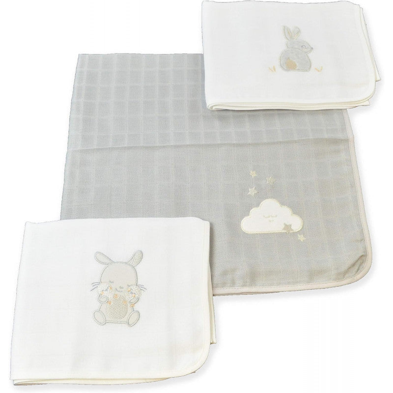 Set di 3 Mussole Ricamate ItalBaby - 2