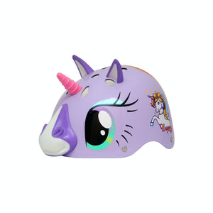 Casco Per Bambini In 3D Unicorno Magico Viola