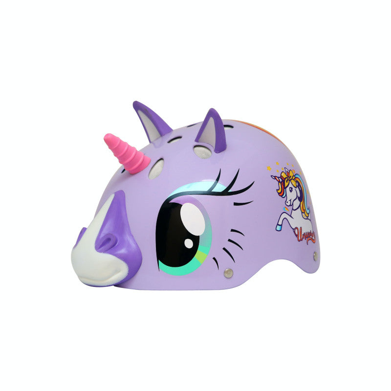 Casco Per Bambini In 3D Unicorno Magico Viola
