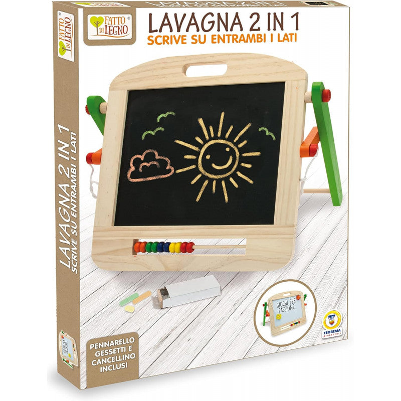 Lavagna 2 in 1 in Legno con Pallottoliere - 2