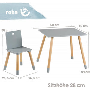 Roba - Set Tavolo e Sedie per Bambini Grigio - 3