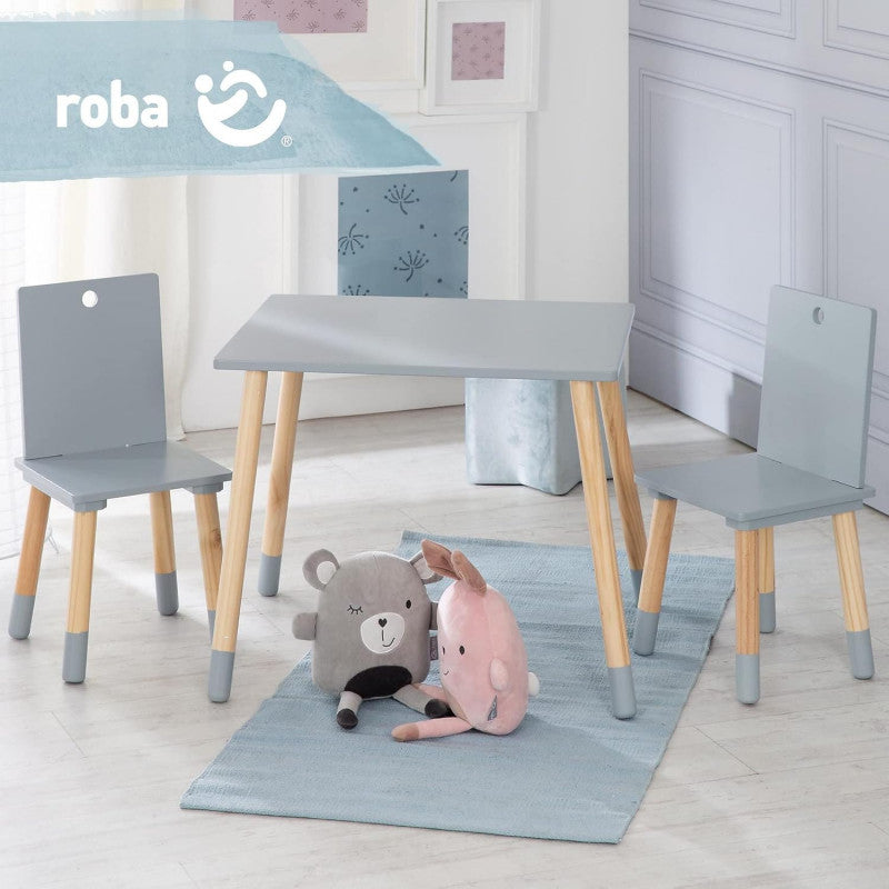 Roba - Set Tavolo e Sedie per Bambini Grigio - 5