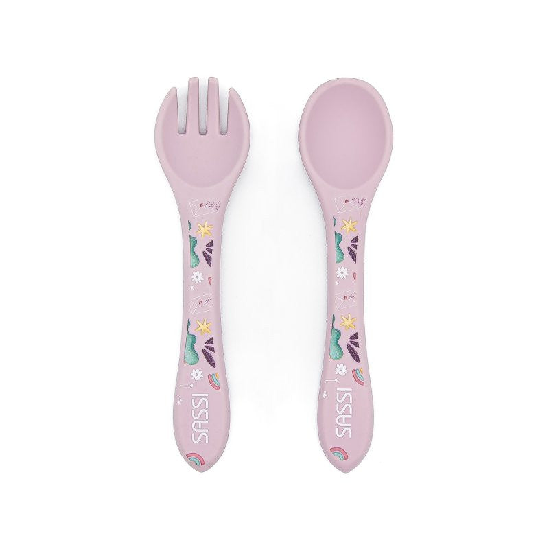 Posate in silicone Unicorno Sparkly