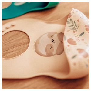 Bavaglino Con Tasca in Silicone Bradipo Gnawy - 3