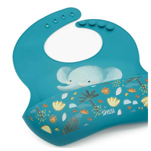 Bavaglino Con Tasca in Silicone Elefante Chewy - 2