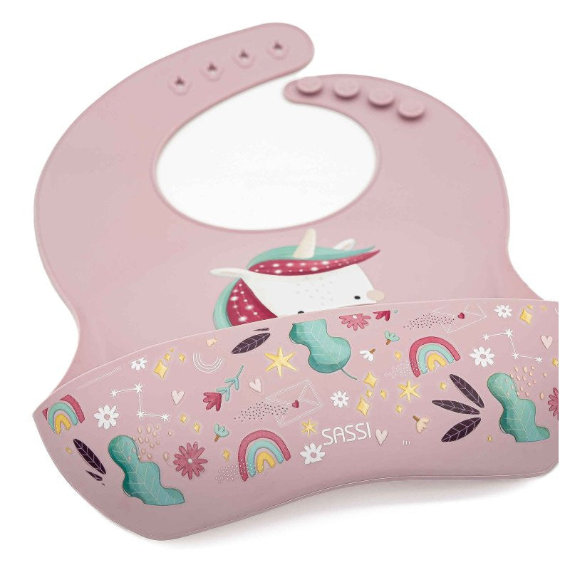 Bavaglino Con Tasca in Silicone Unicorno Sparkly - 2