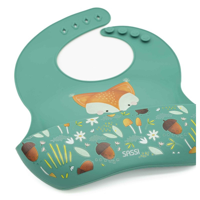 Bavaglino Con Tasca in Silicone Volpe Crunchy - 2
