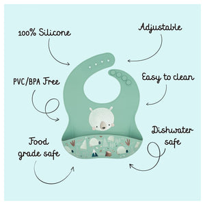 Bavaglino Con Tasca in Silicone Orso Munchy - 4
