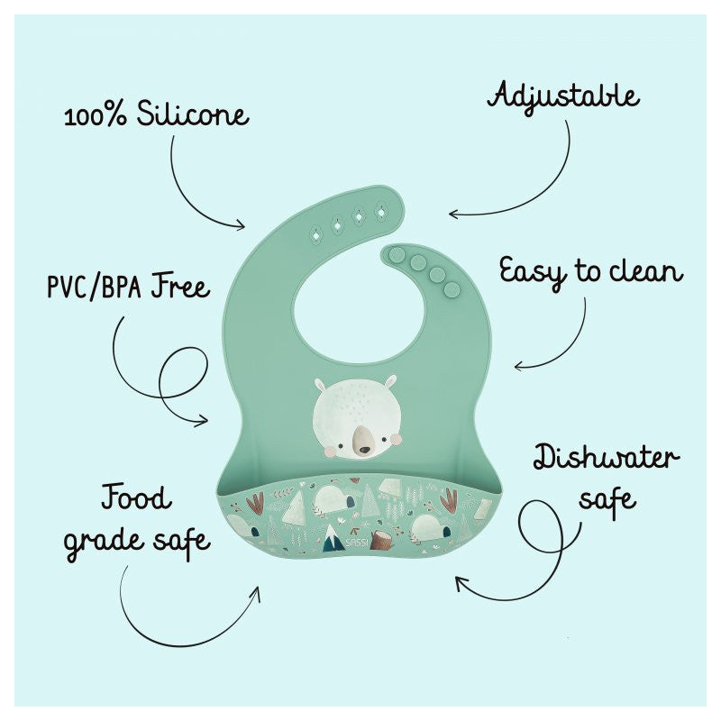 Bavaglino Con Tasca in Silicone Orso Munchy - 4