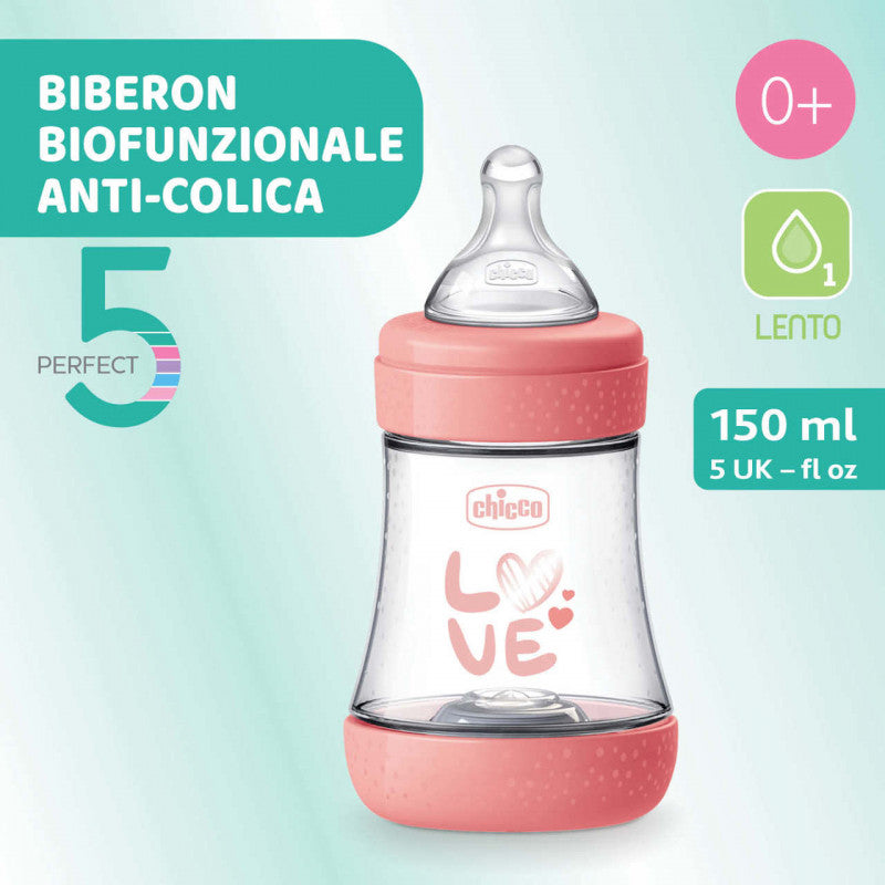 Biberon Chicco Perfect 5 - 150 ml - Rosa Love