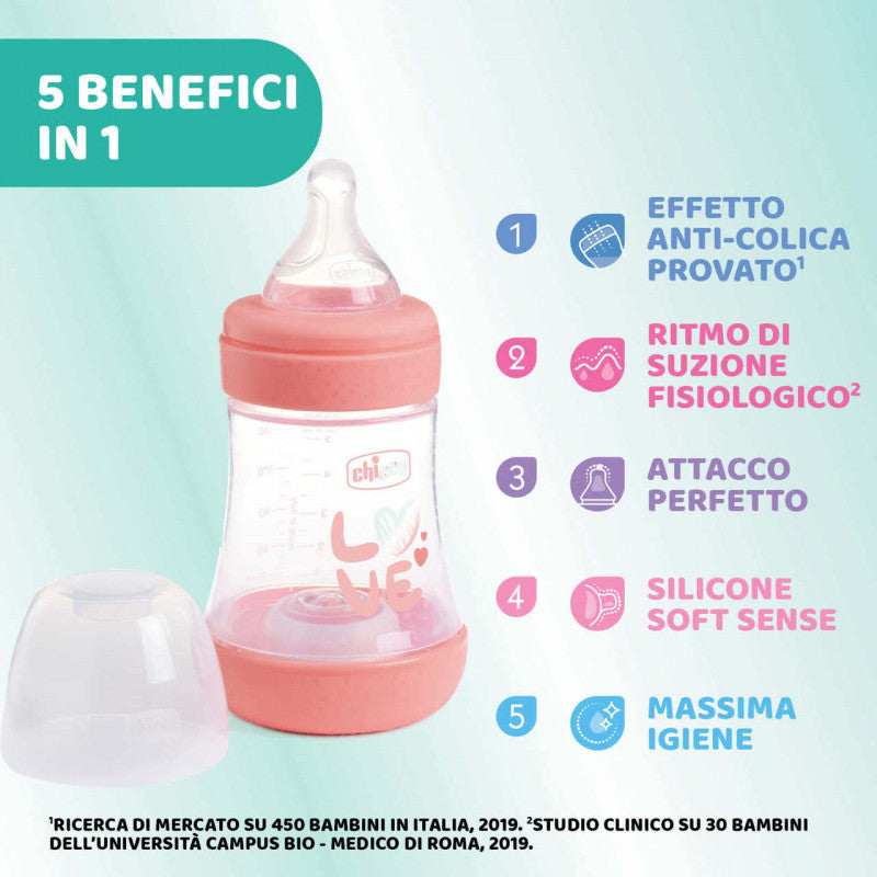 Biberon Chicco Perfect 5 - 150 ml - Rosa Love - 2