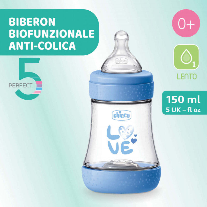 Biberon Chicco Perfect 5 - 150 ml - Azzurro Love - 2