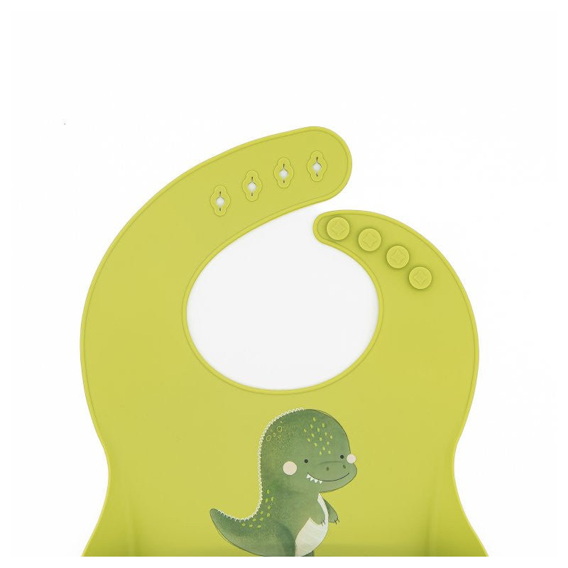 Bavaglino Con Tasca in Silicone Dinosauro Cracky - 2