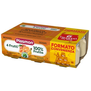Omogeneizzato 4 Frutti Plasmon - 6 Vasetti da 80 g