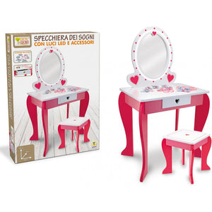 Specchiera Led e Sgabello in Legno - 2