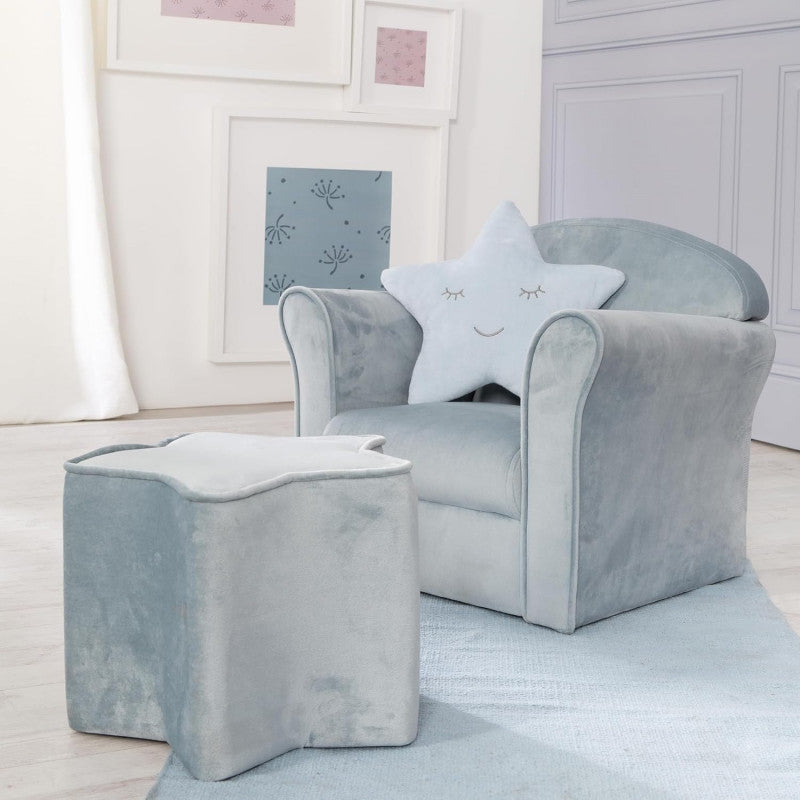 Mini Poltroncina Per Bambini 'Lil Sofa Azzurro - 5
