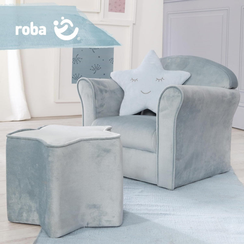 Mini Poltroncina Per Bambini 'Lil Sofa Azzurro - 6
