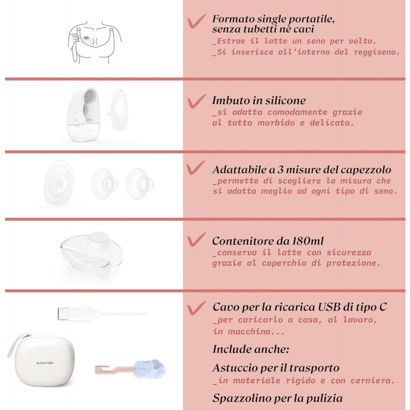 Tiralatte Elettrico Mani Libere Suavinex - 7