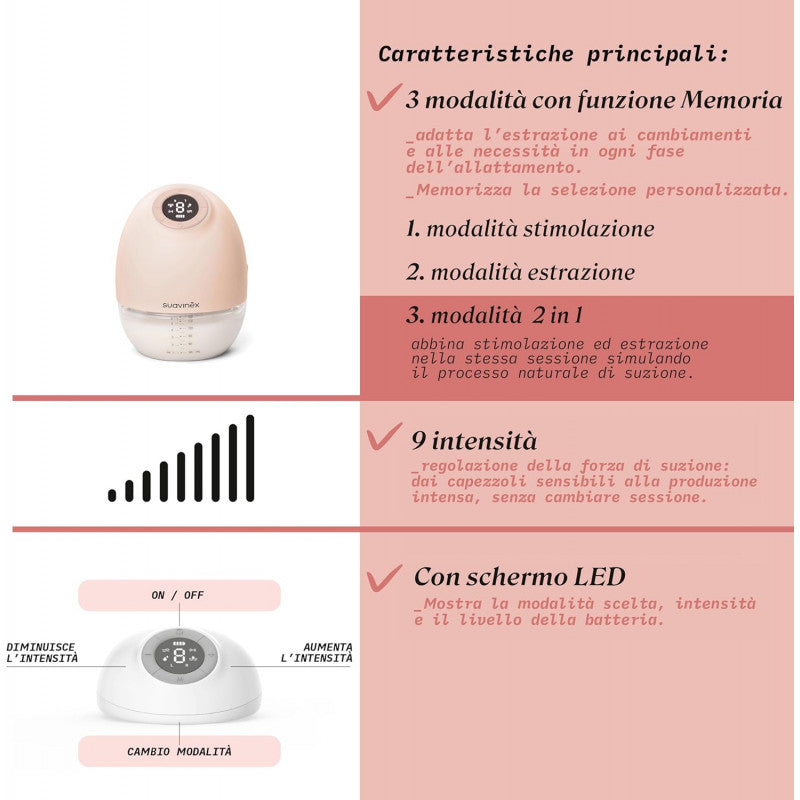 Tiralatte Elettrico Mani Libere Suavinex - 8