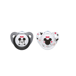 Succhietti Nuk Silicone Mickey 0-6m Nero-Bianco