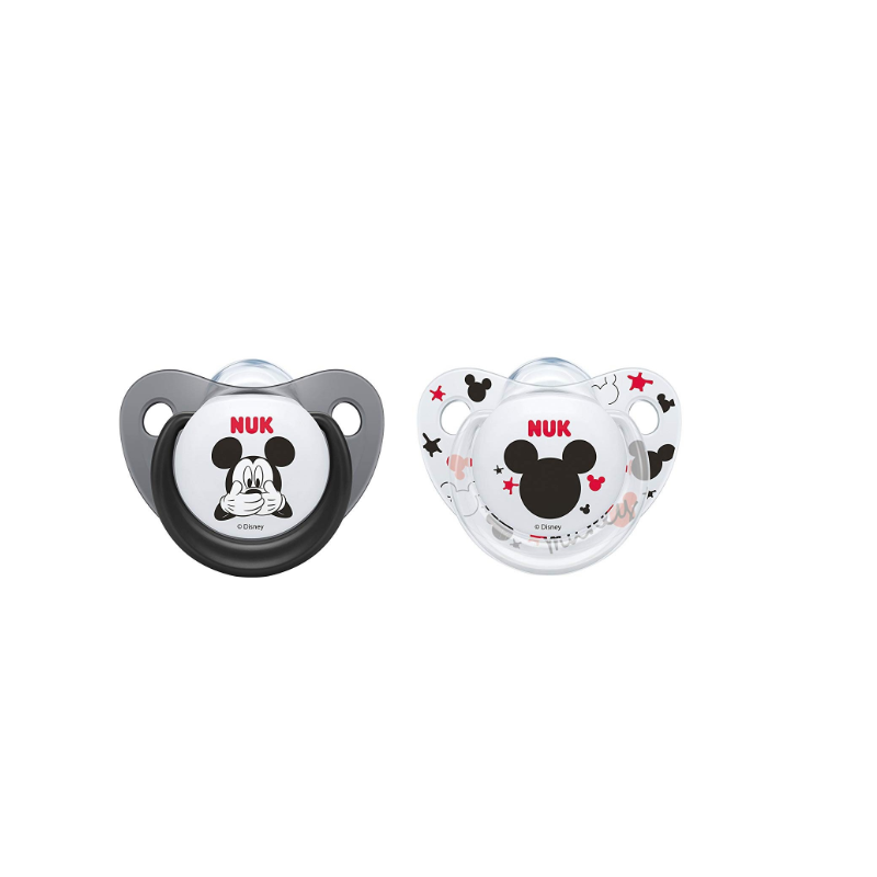 Succhietti Nuk Silicone Mickey 0-6m Nero-Bianco
