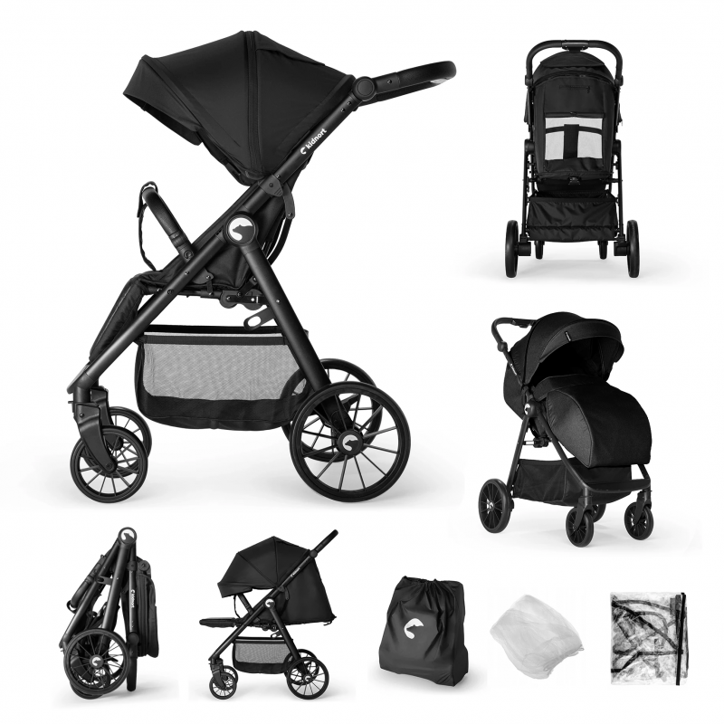 Sjolejon Kidnort - Passeggino Confortevole Black