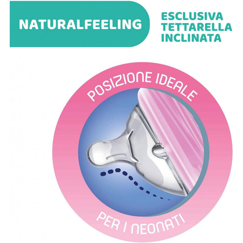 Chicco NaturalFeeling Biberon Anticolica 0+ Rosa - 3