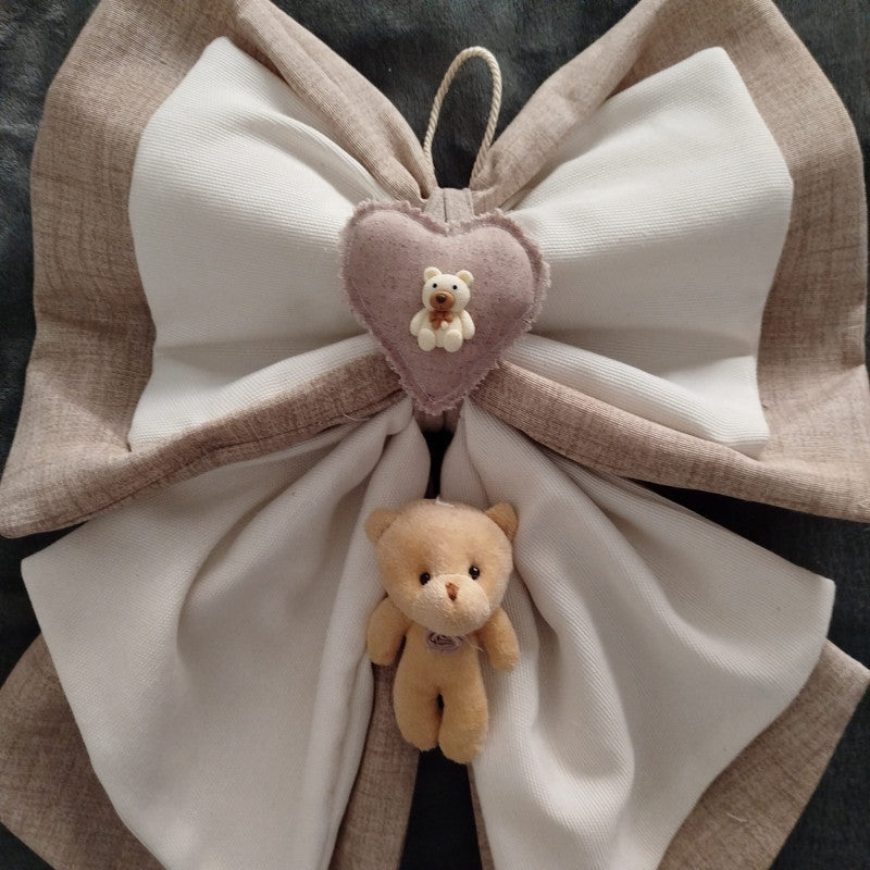 Fiocchi Nascita Artigianali Orso Beige